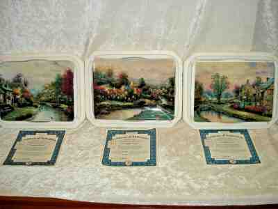 New Thomas Kinkade Lamplight Village Panoramic Set Plates