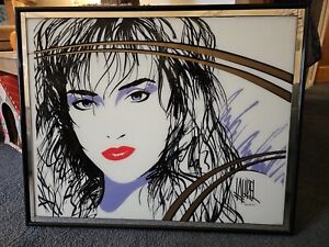 Vintage Laurel Art Co Patrick Nagel Style Woman Mirror Wall Art Deco 80s 90s