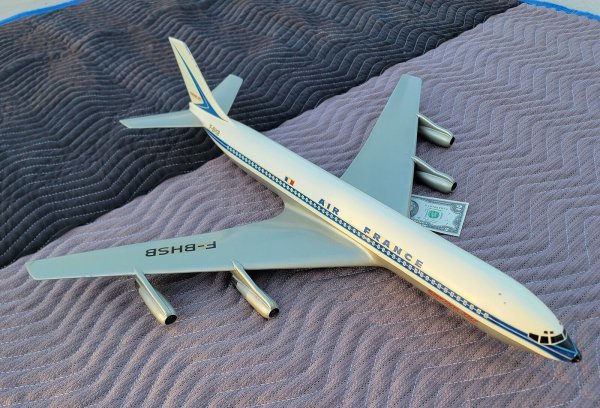 60s AIR FRANCE Model Airplane-BOEING 707-Travel Agency/Manufacturer/Airline-28"