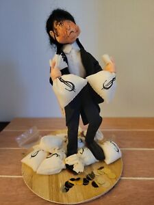 Vintage 1992 Annalee Dickens Series 10" Christmas Eve Scrooge with Tag & Plaque