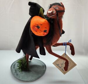 Vintage Annalee Headless Horseman Doll Halloween Figurine Felt Pumpkin 1993 3070