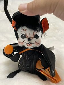 Annalee Halloween Trick Or Treater Mouse With Vampire Bat Costume And Mask -2005