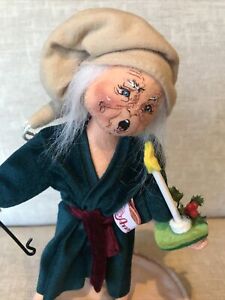 Annalee Dolls Scrooge Dickens Bedtime Scrooge With Fireplace Poker 10” 1996