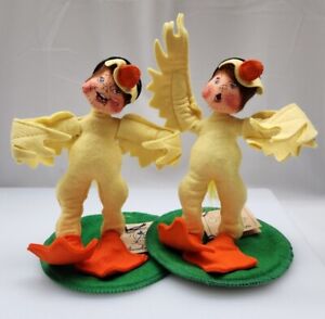 Vintage Annalee Dolls Duck Halloween Kids Duckling Bird Costume 1675 1989 LOT