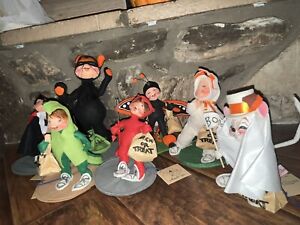 EXTREMELY RARE Annalee lot of 6 Halloween dolls VERY SOUGHT AFTER
