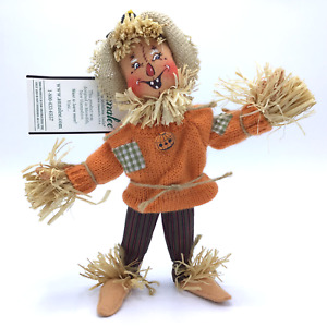 Annalee 2006 Orange Scarecrow 10" Thanksgiving Doll Black Crow w /Tag - MINT