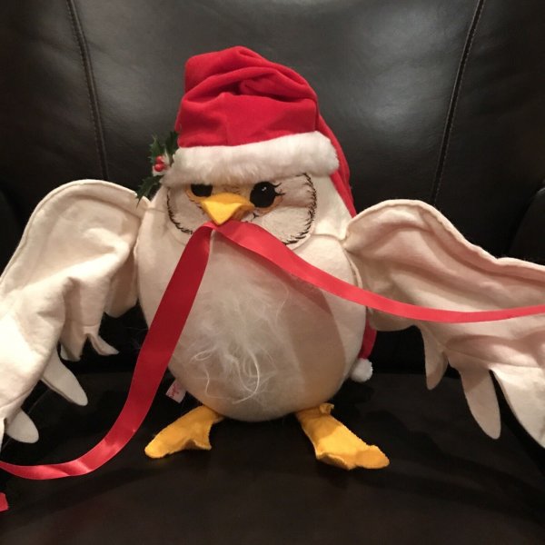 New ListingAnnalee Dolls 18" Snowy Owl With Santa Hat (24" Wing Span) + Friends for Donna