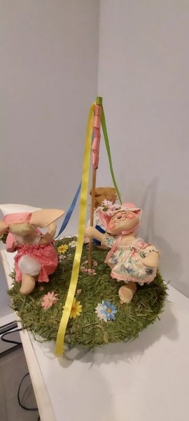 Vintage Annalee Dolls Large Spring Easter Rotating Maypole 1980s Super Rare