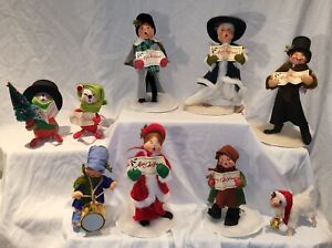 Lot 9 ANNALEE Christmas Carolers Vtg Singing Couple Mice Boy RARE Man & Woman