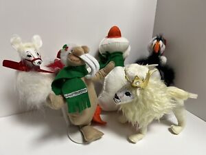 ANNALEE Christmas Lot Of 5 - 2013 White Lion, 2013 Walrus, Alpaca, Duck, Penguin