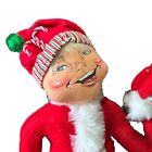 Annalee 30" Red Candystripe Elf  747806 2006 Metallic Green Pom Pom Sparkles