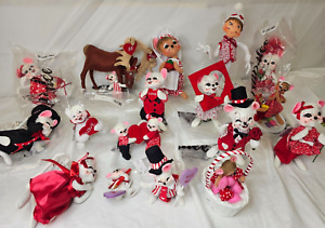 Annalee 17 mixed lot Valentines theme Dolls bunny mouse elf 3-12” Open Box w tag