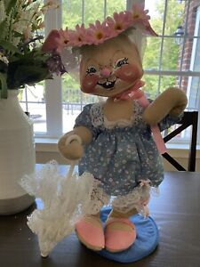 Vintage 1988 Annalee Dolls Easter Bonnet 20" Bunny Parasol