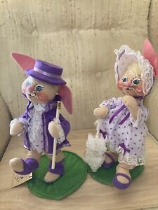 Annalee Easter Parade Bunny Couple Lavender Purple Set