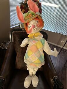 Vintage Annalee Mobilitee Easter Rabbit Girl 30” 1971 excellent Condition!