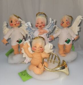 Vintage Annalee Christmas Angel Doll LOT Naughty Slingshot French Horn 7108 7110