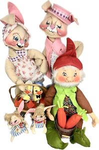 1972 Annalee Vintage Summer Thanksgiving Easter Bunnies Chicks Lot of 7  Rare