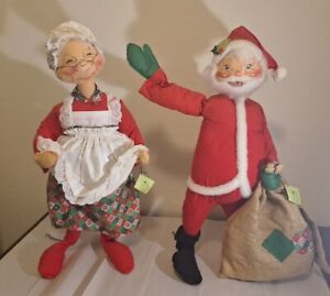 Vintage Annalee Santa & Mrs Claus Dolls 30" With Original Tags