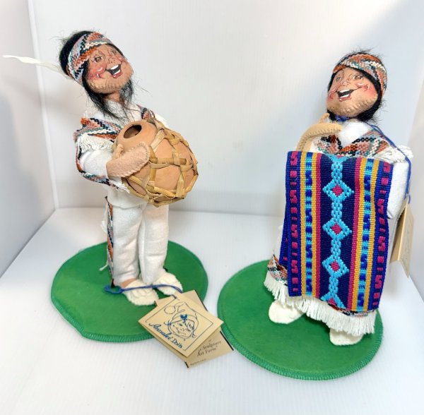 2 VTG NWT 1998 Annalee Dolls White Eagle & Desert Bloom 10" Native Mobilitee Lot
