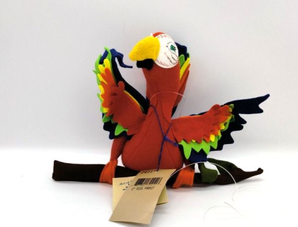 Vintage 1997 Annalee Ross Red Parrot McCaw with Branch and Hanging Cords 241197