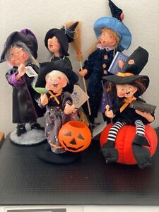 Lot of 5 Annalee Witches -1 Very Rare Flying Witch -4 with tags never displayed
