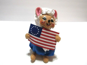 ANNALEE DOLLS  2013 6" PATRIOTIC 4TH OF JULY BETSY ROSS MOUSE WITH FLAG NWT??