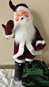Annalee 30" Jinglebell Santa wearing a Deep Red Robe.