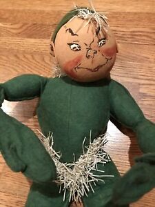 Annalee Dolls 50’s/60’s Vintage Green Elf With Tinsel 22” HTF Please Read
