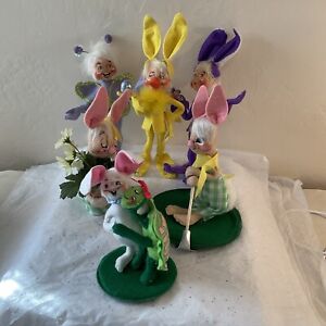 Lot of 6 Annalee Easter & Spring Mice Bunny & Elves