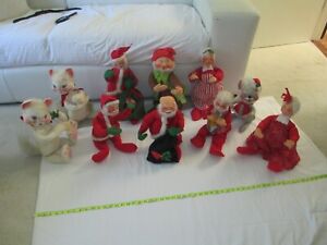 VINTAGE! Annalee Christmas Dolls-Group of 10 Various Dolls All Christmas