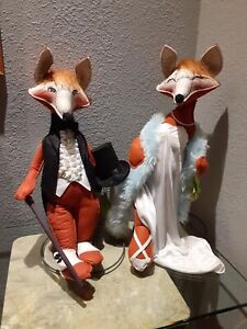 Vintage Annalee Mobiltee Fox Couple Rare