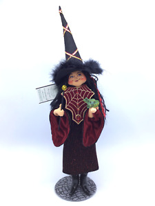 Annalee 2006 Witch with Frog 15" Halloween Doll Red & Black Wand w/ Tag EUC