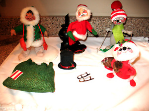 4 Annalee Dolls Skiing Mouse Santa Helper Mouse Eskimo Girl Santa Plus Parts