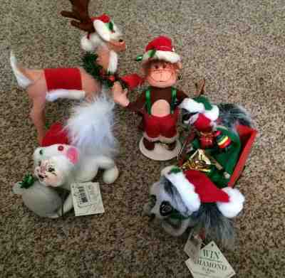 [COL] Lot Of 4 Annalee Christmas Decoration Dolls