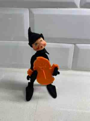 1994 Annalee Dolls 5” Black Halloween Cookie Cutter Elf