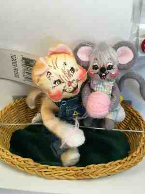 Annalee Club 2003 Forever Friends Cat and Mouse in a Basket Membership Kit w Box