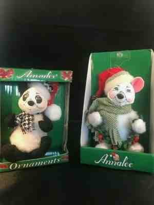 2 NIB w Tags Annalee -   5" Alpine Bear, 3" Classy Panda Bear
