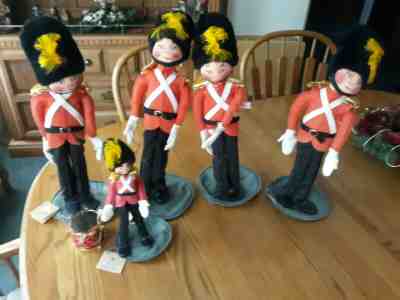 5 Vintage 1988 Annalee Toy Solider British Nutcracker Figures