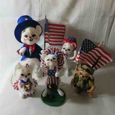 LOT OF 5 ANNALEE 4TH OF JULY DOLLS