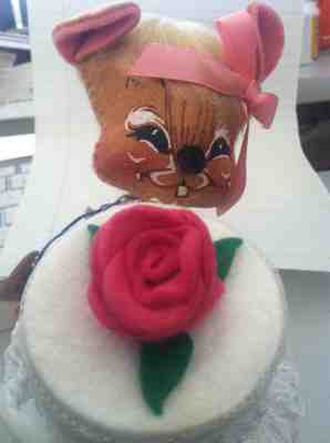 Vtg 1992 Annalee Doll Mobilitee Birthday Cake Mouse Original Tag 2026 6" Tall