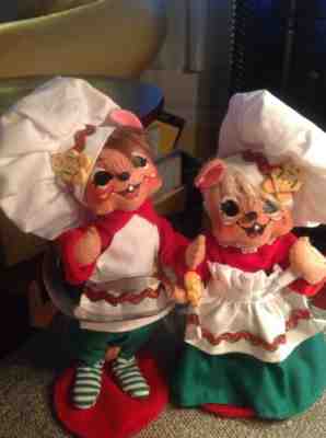 Annalee 2008 CHEF BOY & BAKER GIRL MICE 8" Cookie Cutter CHRISTMAS GINGERBREAD