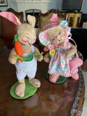 ANNALEE EASTER PARADE Bunny Rabbit 18" Tall Pair 90's