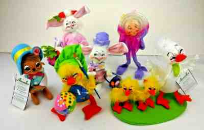 Annalee Spring Easter Bunny Dolls NEW Lot of 5 Duck Goose Mouse