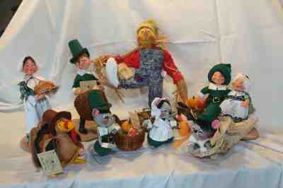 Annalee Vintage Pilgrim People, Turkey,  Pilgrim Mice, Scarecrow