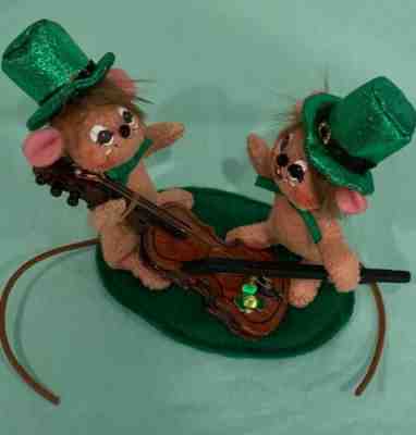 Annalee 3" St Patrick's Day Musical Couple Mice with Fiddle 150309
