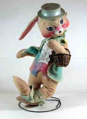 Jaunty Vintage Annalee 18" Rabbit Bunny with Basket Adorable
