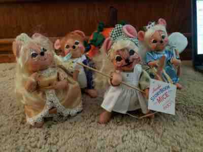 ANNALEE DISNEY CINDERELLA STORY BOOK MICE SERIES SET OF 5 NWT