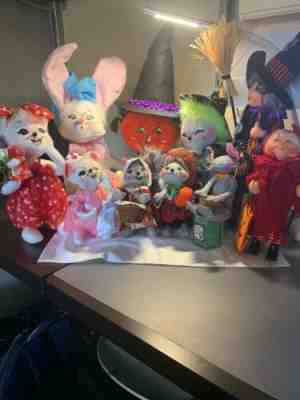 Annalee’s Nine Dolls - Valentine’s Day, Easter Thanksgiving and Halloween Dolls