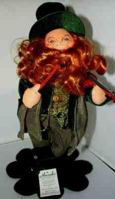 Annalee  14" Irish Jig Gentleman Leprechaun with Fiddle Near Mint #169904