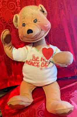 RARE ANNALEE 18" Valentine Bear "Be My Honey Bear" Vintage 1983